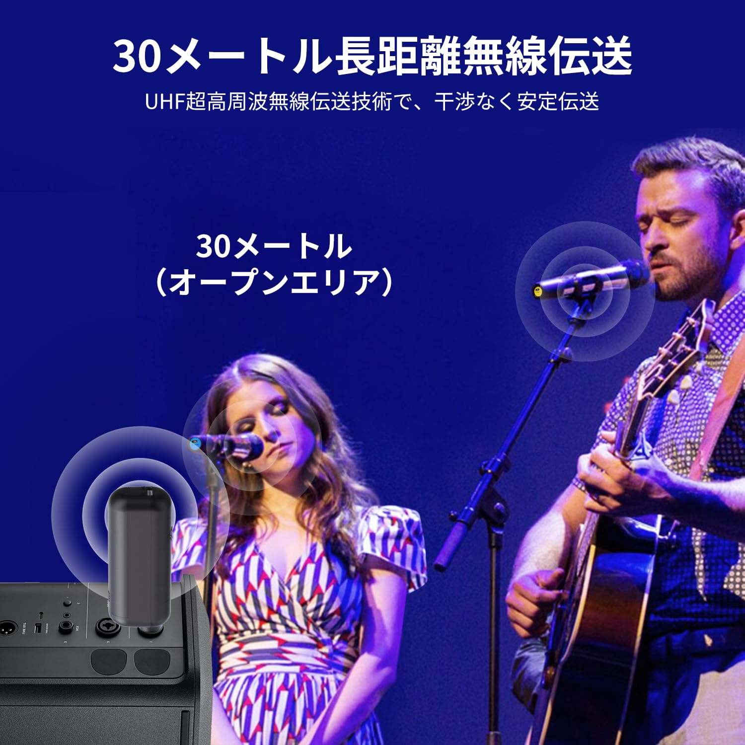 Amazon.co.jp: XIAOKOA ダイナミックマイク ワイヤレスマイク ハンズ